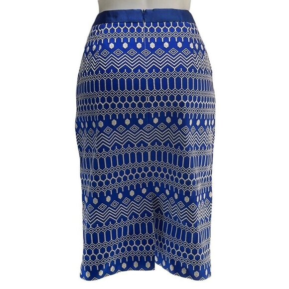 BODEN Skirt Women Size 8L Grosgrain Ribbon Waist Cotton Embroidered Pencil Midi - Picture 9 of 10